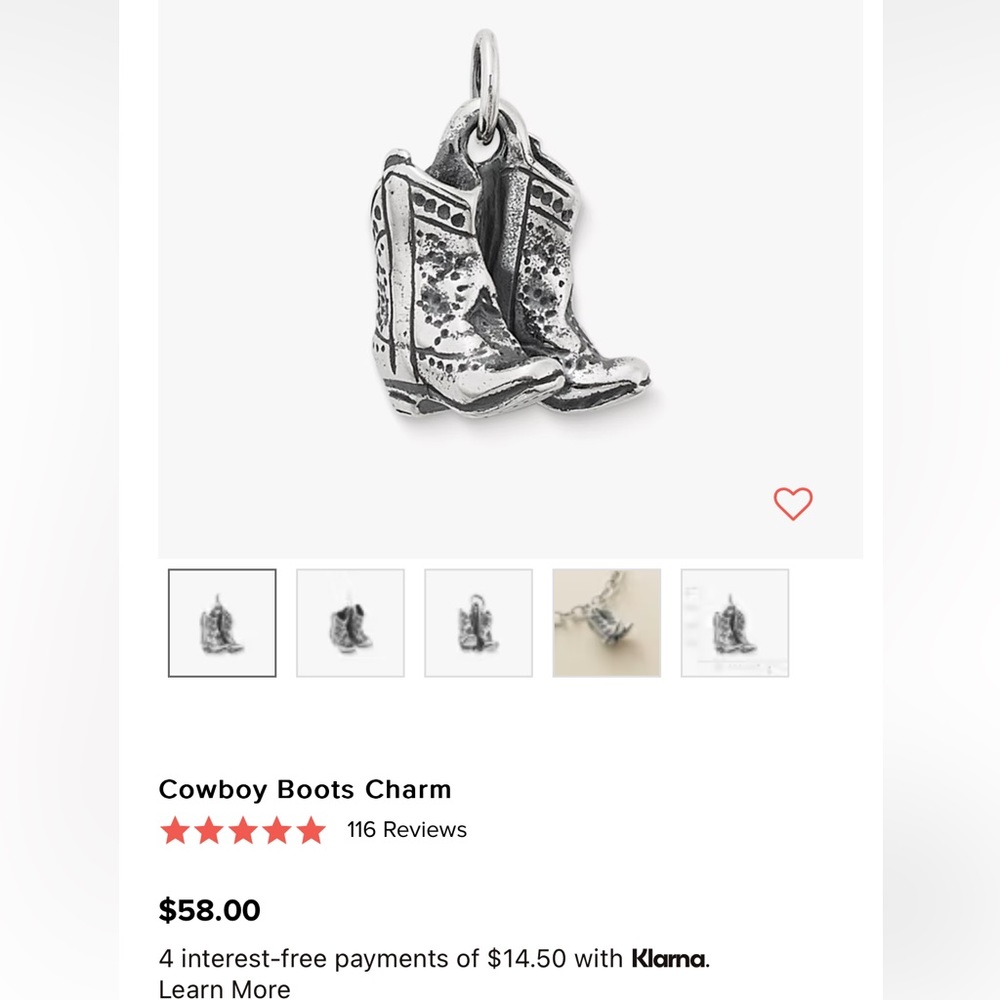 James Avery “cowboy boot” charm